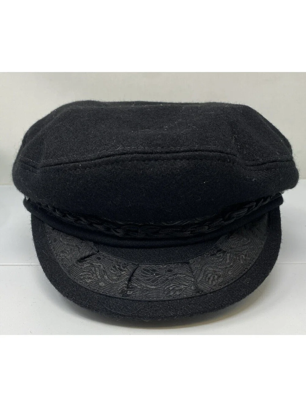 ATHENIAN-FQH Authentic Black Wool Greek Fisherman's Cap 7.5 Handmade in Greece